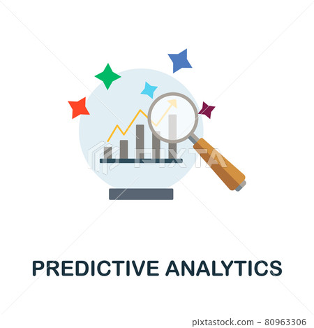 Predictive Analytics flat icon. Colored sign from customer management collection. Creative Predictive Analytics icon illustration for web design, infographics and more 80963306
