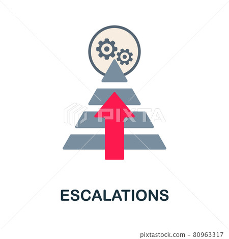 Escalations flat icon. Colored sign from customer management collection. Creative Escalations icon illustration for web design, infographics and more 80963317