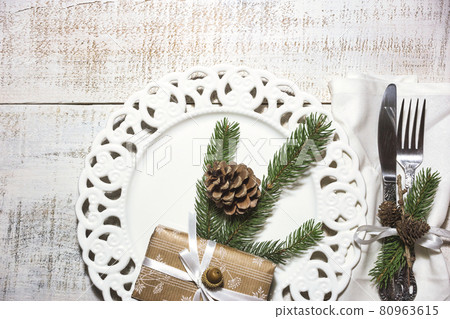 Christmas or festive table setting 80963615