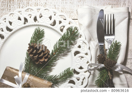 Christmas or festive table setting 80963616