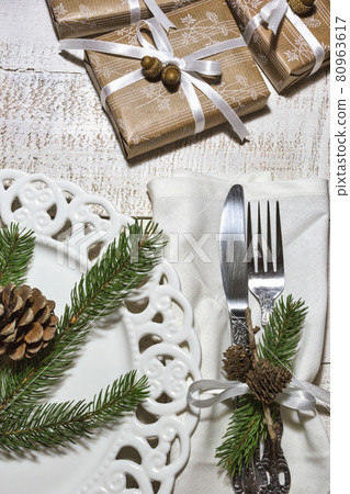 Christmas or festive table setting 80963617