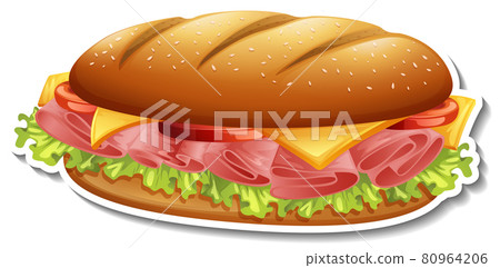 Hamburger sticker on white background 80964206