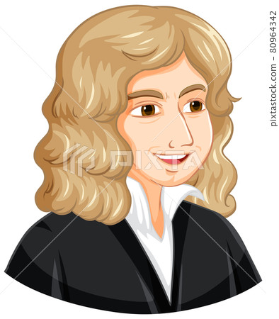 Portrait of Isaac Newton in cartoon style 80964342