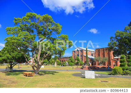 [Hyogo Prefecture] Sumoto City Sumoto Library in fine weather 80964413