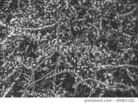 Metal shavings, industrial iron waste processing, background texture 80965182