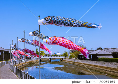 Handa Canal Handa warehouse town carp streamer Aichi Prefecture Handa Canal Handa warehouse town carp streamer Aichi Prefecture 80965465