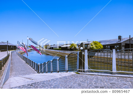 Handa Canal Handa warehouse town carp streamer Aichi Prefecture Handa Canal Handa warehouse town carp streamer Aichi Prefecture 80965467