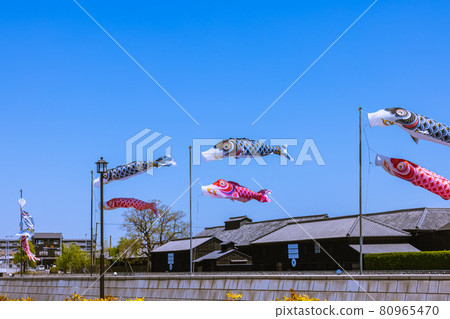 Handa Canal Handa warehouse town carp streamer Aichi Prefecture Handa Canal Handa warehouse town carp streamer Aichi Prefecture 80965470