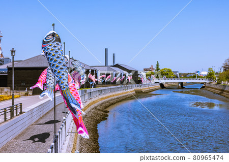 半田運河半田倉庫鎮鯉魚旗愛知縣 半田運河半田倉庫鎮鯉魚旗愛知縣 80965474