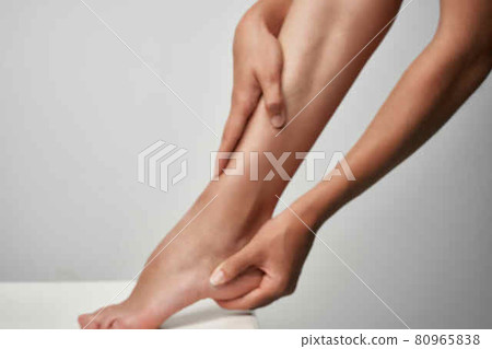 female leg massage injury treatment medicine health 80965838