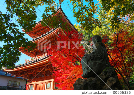 岡山縣總社市井山法福寺三重塔、紅葉、地藏山的重要文化遺產 80966326