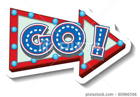 Sticker template with Go in arrow shape banner isolated 80966506