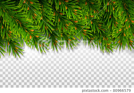 Frame with Fir Branches Realistic Style Vector - Stock Illustration ...