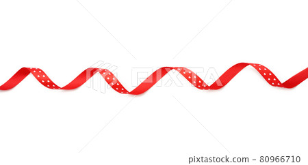 swirling red silk ribbon on white background swirling red silk ribbon on white background 80966710