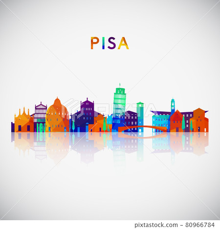 Pisa skyline silhouette in colorful geometric style. Pisa skyline silhouette in colorful geometric style. 80966784