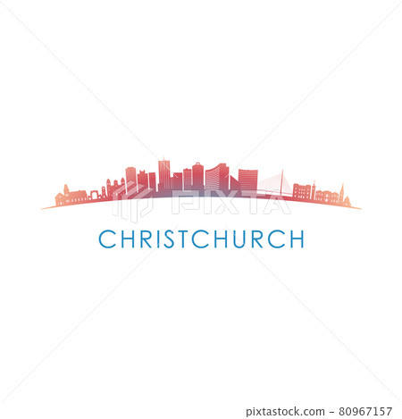 Christchurch skyline silhouette.  80967157