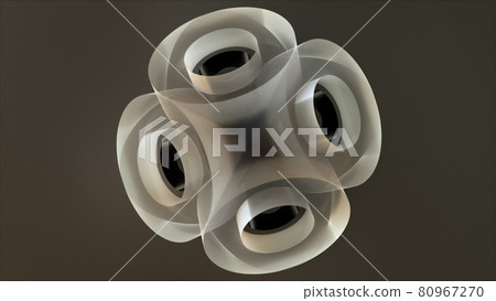 Glossy geometric composition with cube 80967270