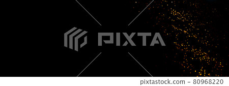 Golden abstract bokeh on black background. 80968220