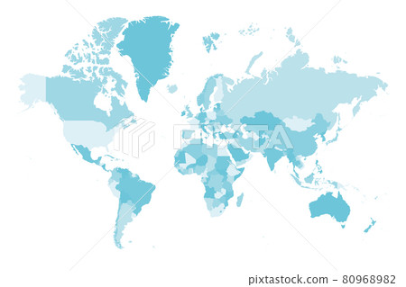Blue political map of World. 80968982