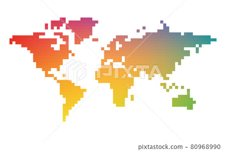 Colorful world map mosaic 80968990