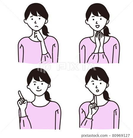 Female upper body vector illustration set 80969127