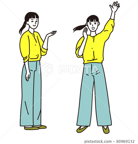 女商人全身姿勢矢量圖 80969132