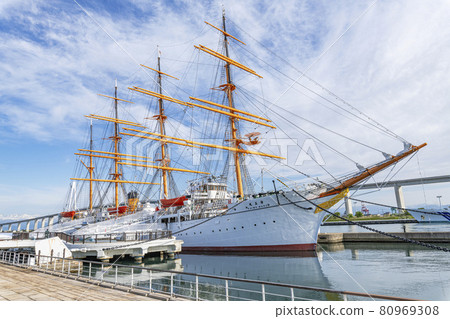 Kaiwomaru, a sailing ship moored at Minato Oasis Kaiomaru Park, Toyama Shinko, Imizu City, Toyama Prefecture Kaiwomaru, a sailing ship moored at Minato Oasis Kaiomaru Park, Toyama Shinko, Imizu City, Toyama Prefecture 80969308