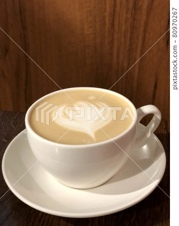 Creamy cappuccino coffee with milk foam pattern Creamy cappuccino coffee with milk foam pattern 80970267