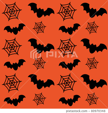 Seamless pattern of spider webs and bats Seamless pattern of spider webs and bats 80970348
