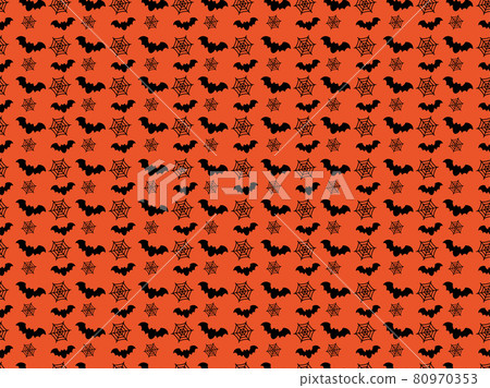 Halloween background of spider webs and bats 80970353