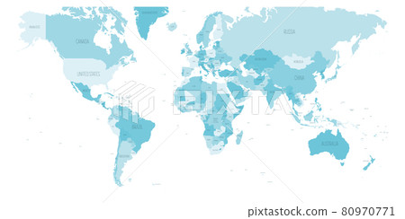 Blue political map of World. 80970771