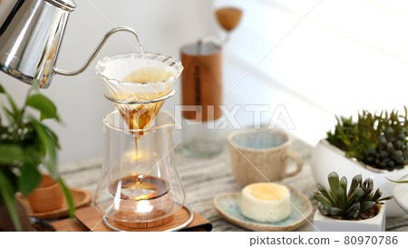 Coffee drip coffee glass dripper brewed Lawson white souffle cheesecake 80970786