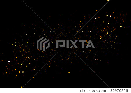 Golden abstract bokeh on black background. Golden abstract bokeh on black background. 80970836