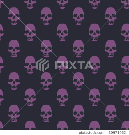 Halloween seamless pattern with stylized human skulls. 80971962