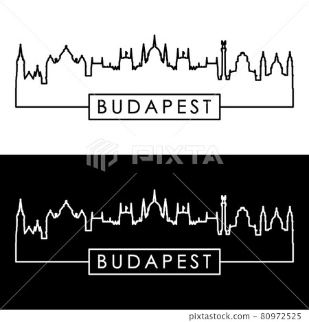 Budapest skyline. Linear style. Budapest skyline. Linear style. 80972525