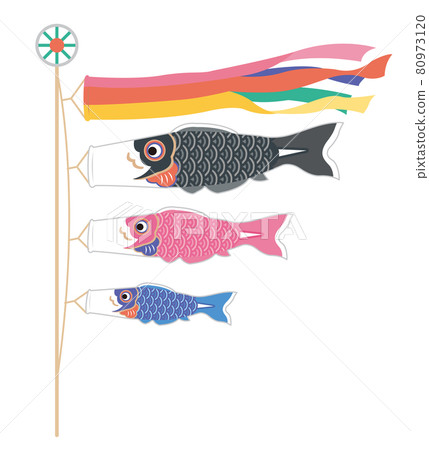 簡約時尚的鯉魚旗插畫 簡約時尚的鯉魚旗插畫 80973120