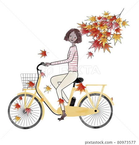 Black woman riding a power-assisted bicycle Black woman riding a power-assisted bicycle 80973577