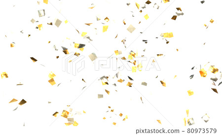 Confetti cracker party popper Gold and silver transparent background [There is another Ver] 80973579