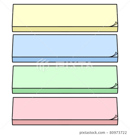 簡單立體的便簽圖 彩色 插圖素材 圖庫