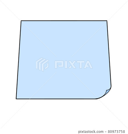 Simple large sticky note illustration (blue) 80973758