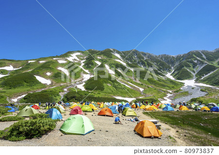 《富山縣》 清新的綠色室堂/立山黑部阿爾卑斯山脈路線雷長澤露營地 80973837