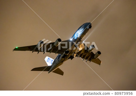 Passenger plane A380 that took off from Narita Airport Passenger plane A380 that took off from Narita Airport 80973956