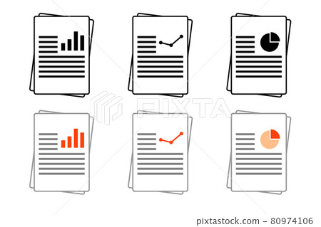 Report icon material with various graphs Report icon material with various graphs 80974106