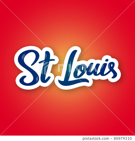 St. Loius - hand drawn lettering name of USA city.  80974310