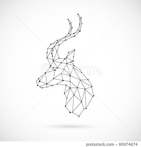 Abstract geometric antelope head in polygonal style. Abstract geometric antelope head in polygonal style. 80974674