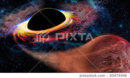 Black hole absorbs the planet. Elements of this image furnished by NASA. Black hole absorbs the planet. Elements of this image furnished by NASA. 80974996
