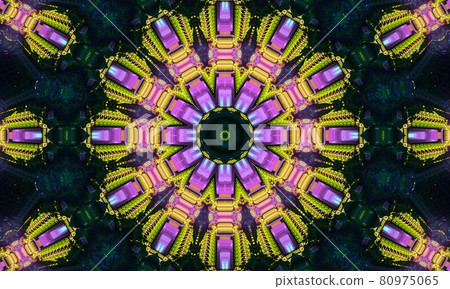 abstract kaleidoscope background. multicolor mosaic texture. pink green yellow black kaleidoscope pattern. beautiful kaleidoscope. creative design. 80975065