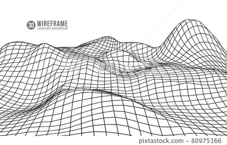 Abstract geometric background with digital mountain landscape. Abstract geometric background with digital mountain landscape. 80975166