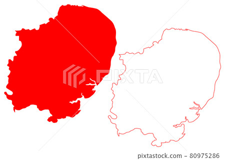 East of England Region (United Kingdom, Region of England) map vector illustration, scribble sketch East of England map East of England Region (United Kingdom, Region of England) map vector illustration, scribble sketch East of England map 80975286