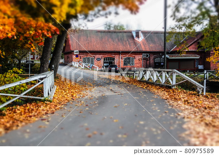 Ruotsinpyhtaa, Finland - 8 October 2019: Autumnal view of old village Ruotsinpyhtaa, Finland. Ruotsinpyhtaa, Finland - 8 October 2019: Autumnal view of old village Ruotsinpyhtaa, Finland. 80975589